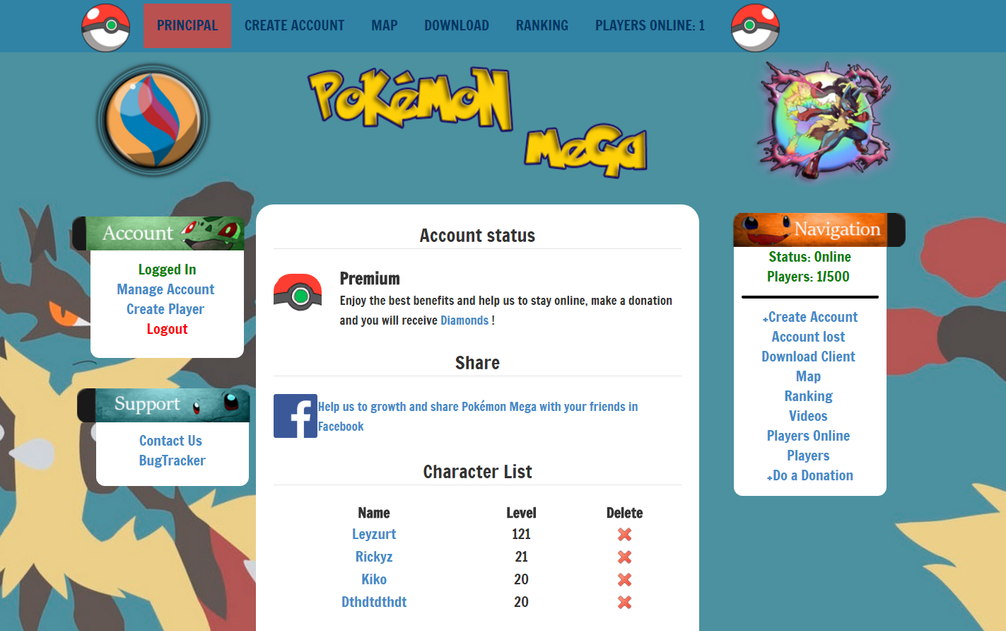 Website Pokemon Mega (Show Off) - Websites Show-Off - XTibia - Sua.